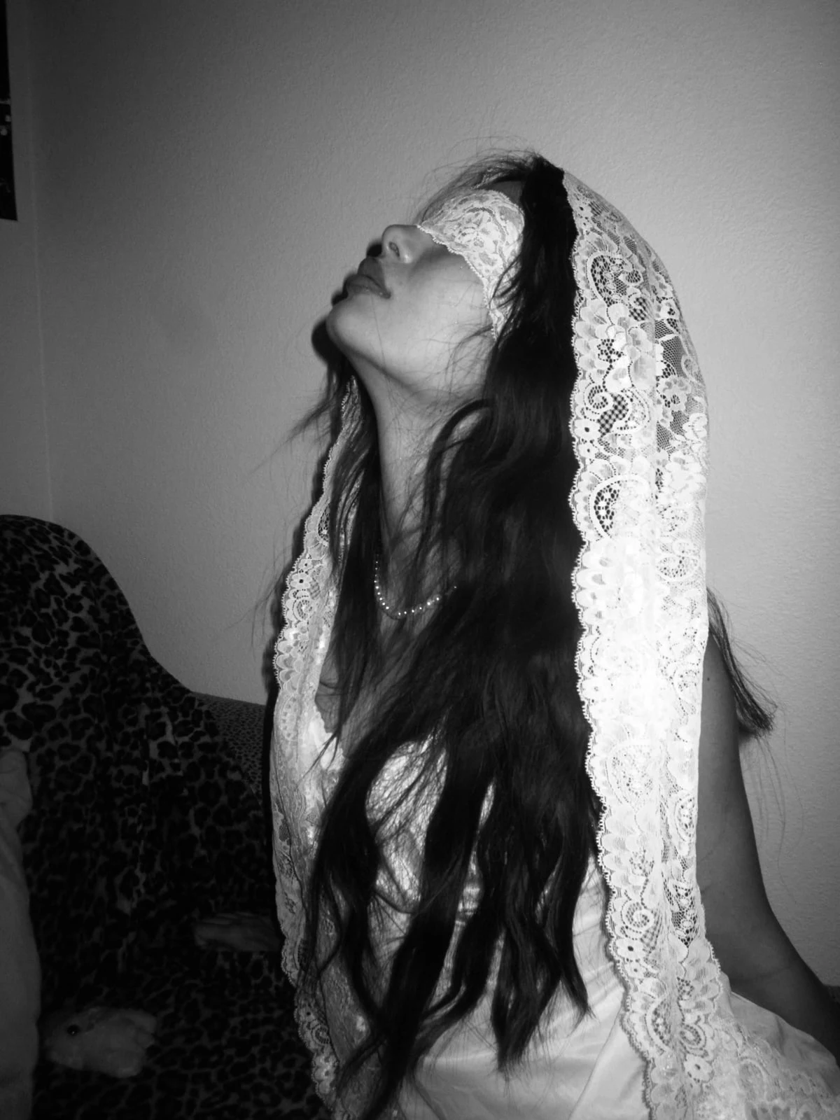 A girl in a lace veil